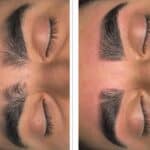 Men's eye brows before and after