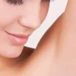 woman's face, shoulder and upper arm