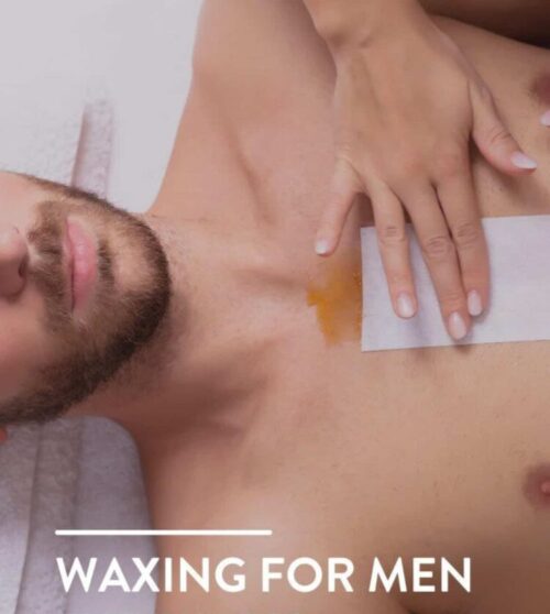 A man getting his chest waxed